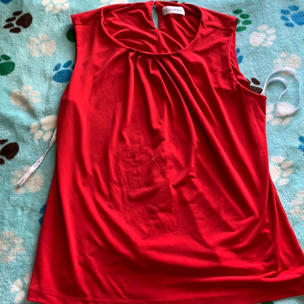 Size P red Calvin Klein blouse